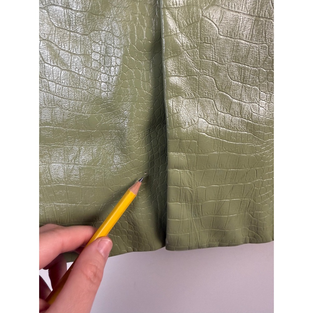 Princess Polly Green Croc Embossed Jacket Women's Size 0 Faux Leather - Picture 9 of 12